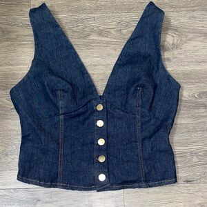 ZARA Denim Button-Front Women's Top